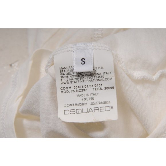 Dsquared2 Womens Lace Up Logo Deep V Neck Tank Top Small White Cotton Linen Y2k - Picture 9 of 11